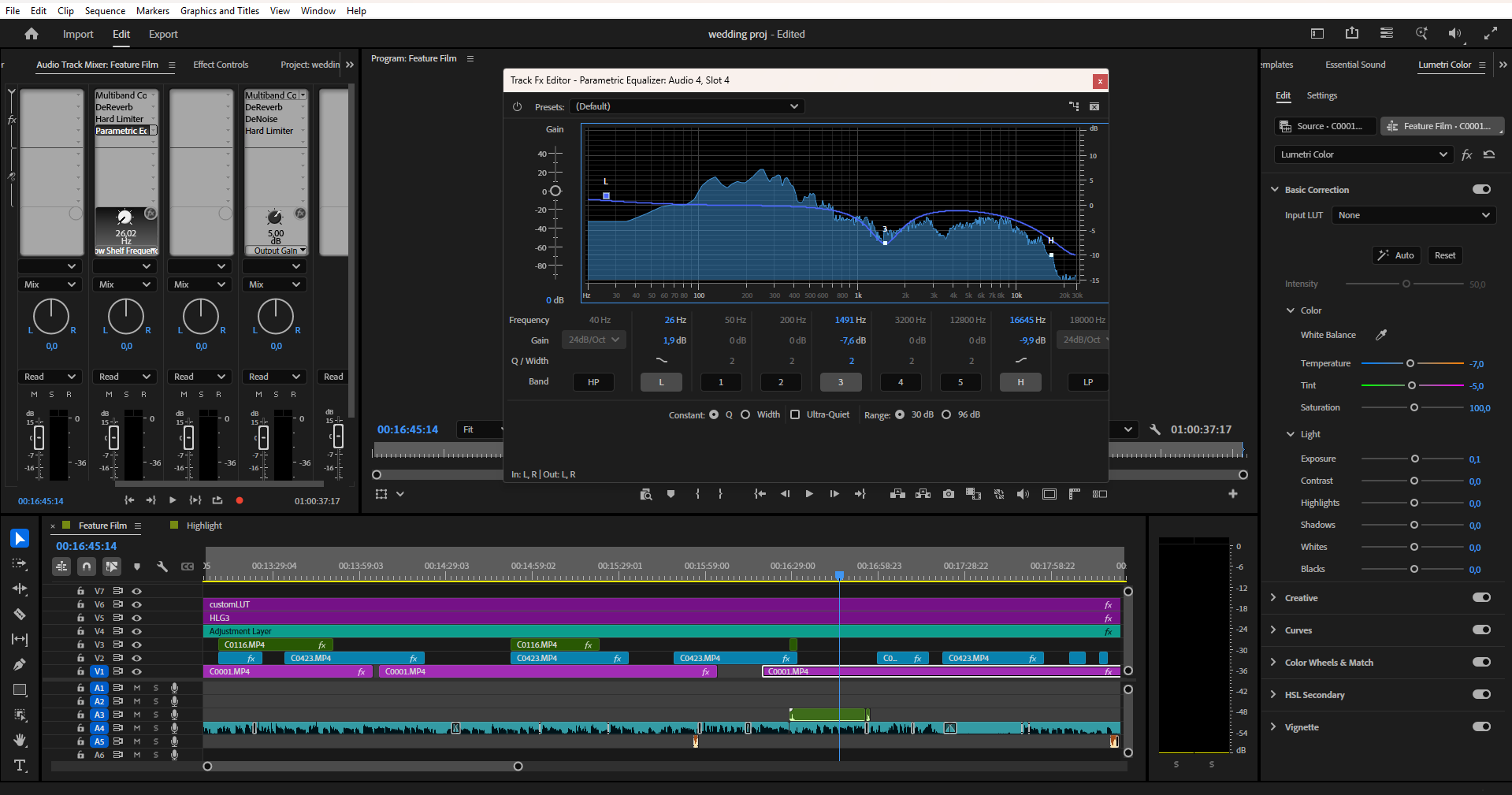 audio leveling wedding video
