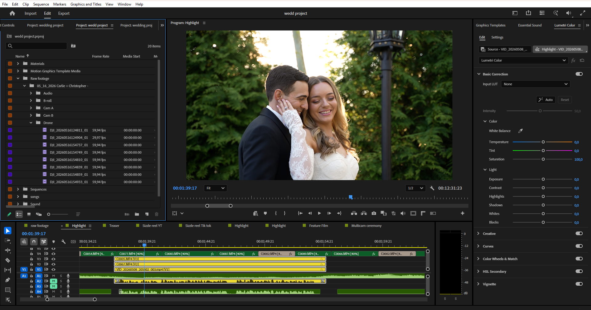 wedding video editing team handling volume