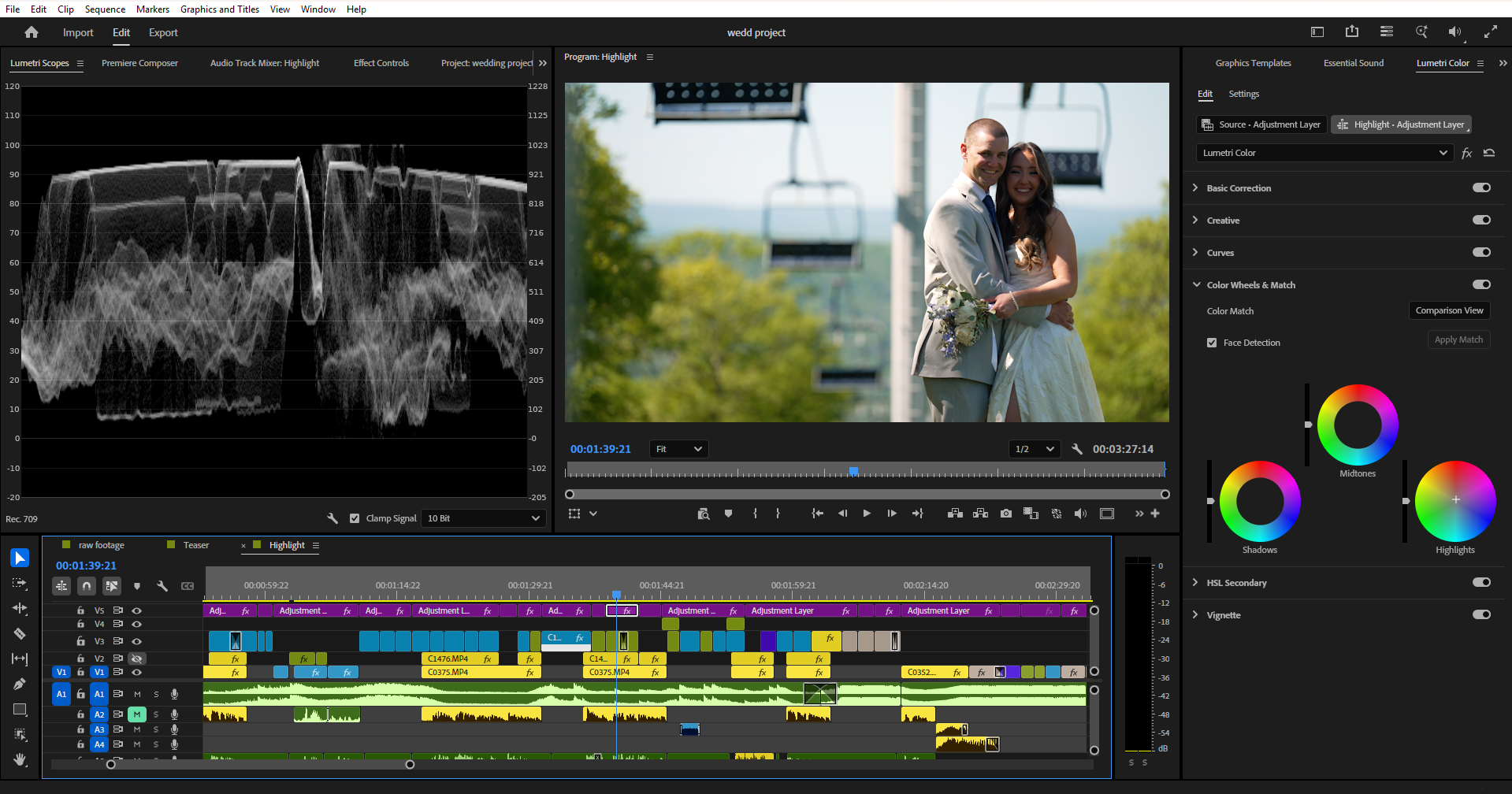 professional wedding video editing